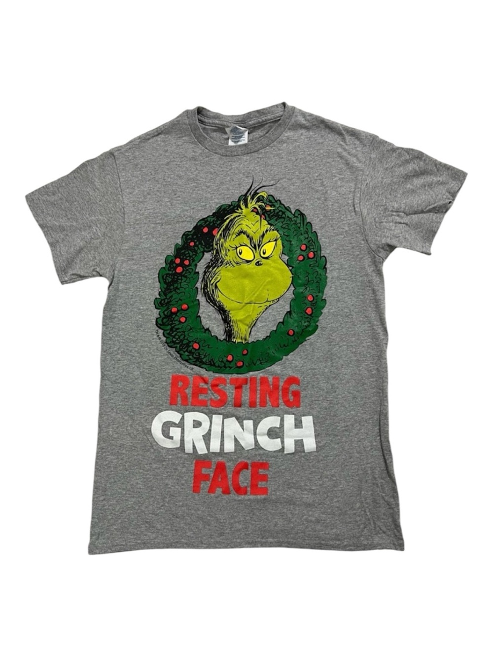 How the Grinch Stole Christmas Resting Grinch Face Tee - Medium, Gray